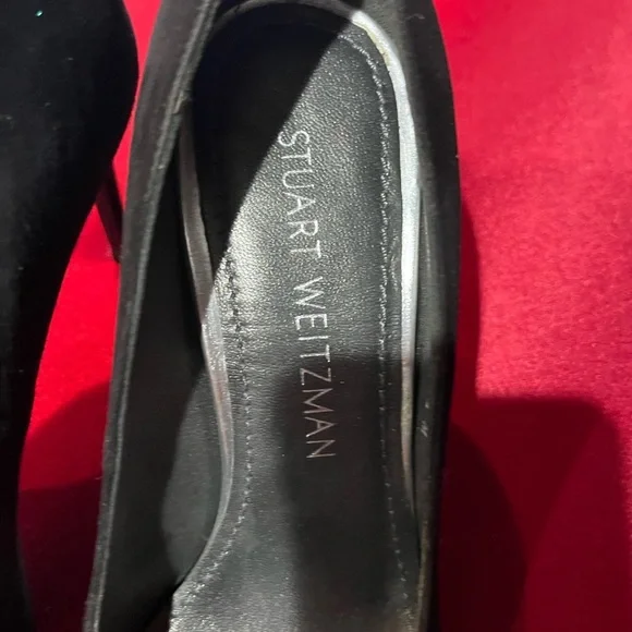 Stuart Weitzman Black Suede Heels pumps 6.5 dressy - Picture 2 of 5